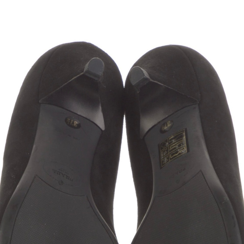 NEW Prada Women's Black Suede Ballet Flats Loafers Size: 7 / 7.5 /37.5 - Picture 13 of 15